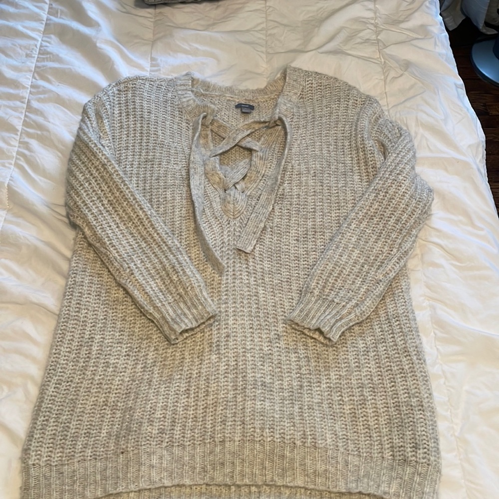 EUC Aerie Sweater with Lace Up Detail